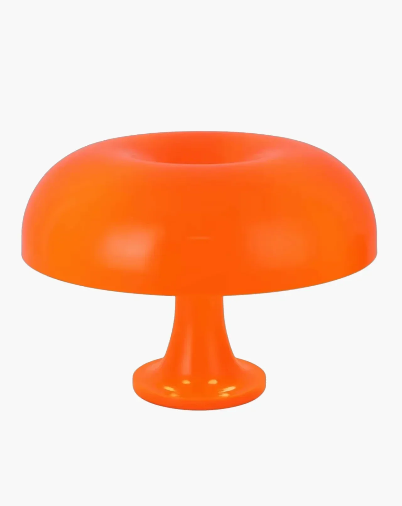 Bright orange mushroom-shaped lamp or light fixture.