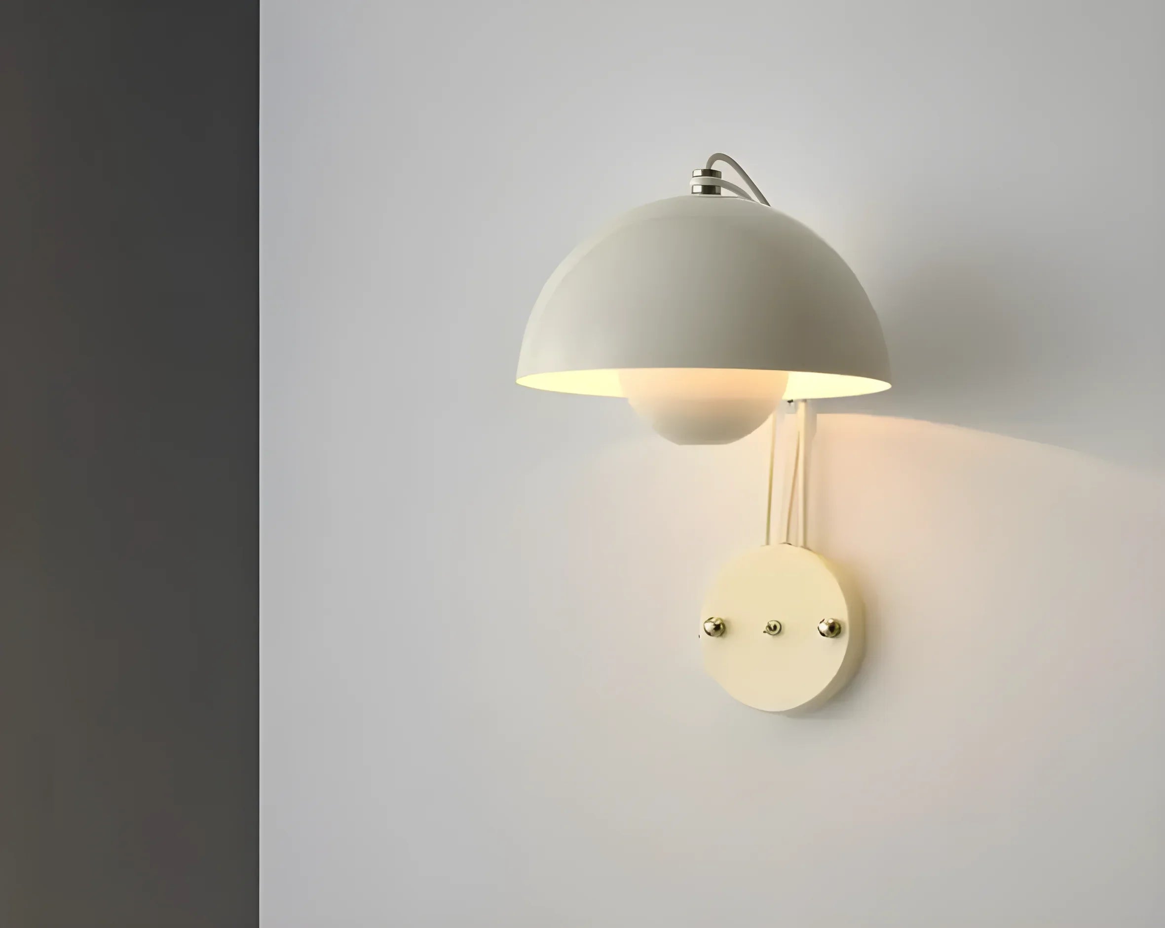 Wall-mounted lamp with a dome-shaped shade.